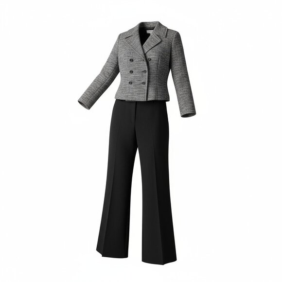 NWT Calvin Klein 2-Piece Suit Set 12P Blk/Wht - Picture 1 of 9